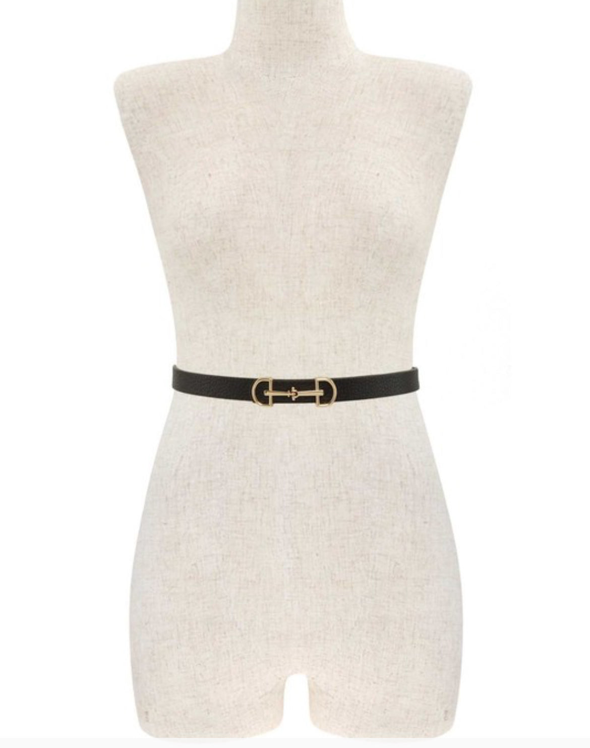 Skinny Belts with Horsebit Gold Buckle