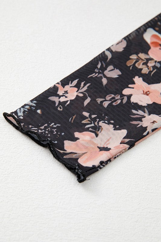 Midnight Bloom Sheer Top
