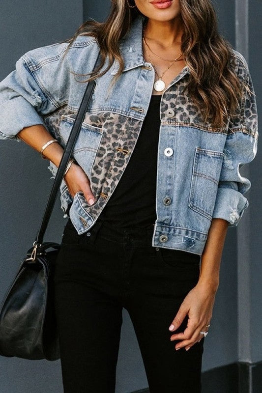 Leopard Skies Denim Jacket