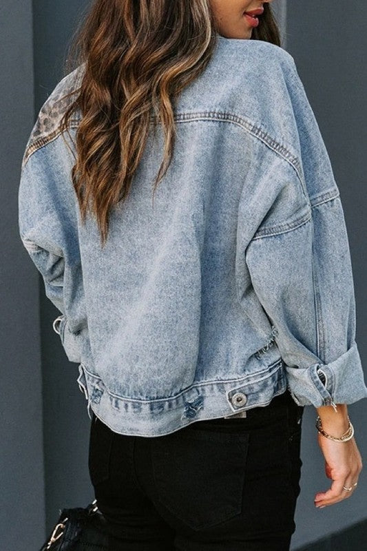 Leopard Skies Denim Jacket