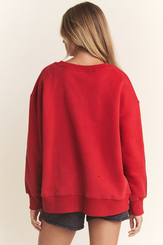 Crimson Checkered Sweatshirt