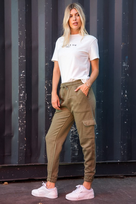 Joggers - Cargo Style in Olive