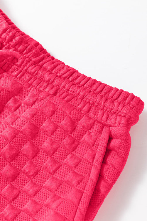 Checkered Top and Pants Set in Raspberry