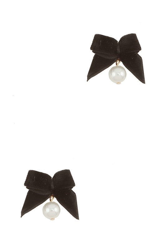 Velvet Bow Dangle Earrings