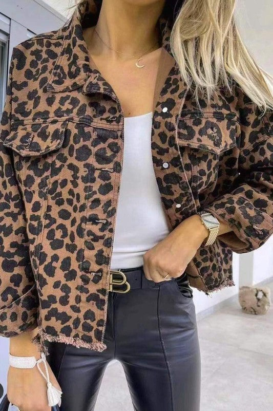 Leopard Luxe Denim Jacket