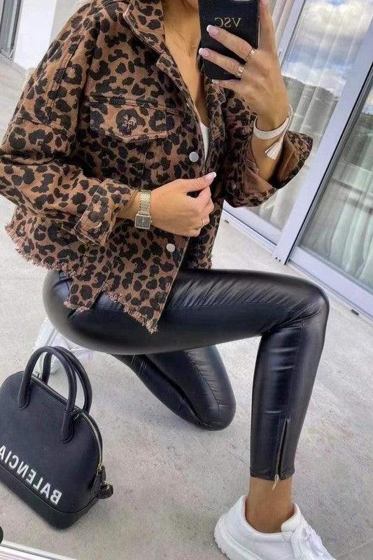 Leopard Luxe Denim Jacket