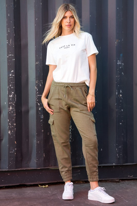 Joggers - Cargo Style in Olive