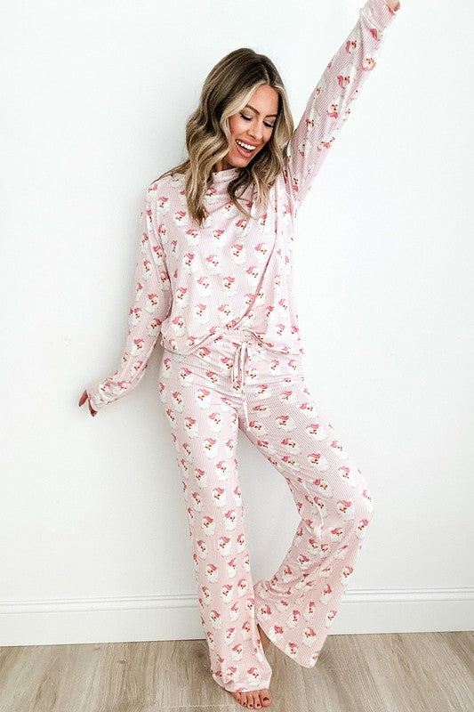 Pink Striped Santa Lounge Set (50% OFF WHEN ADDED TO CART)