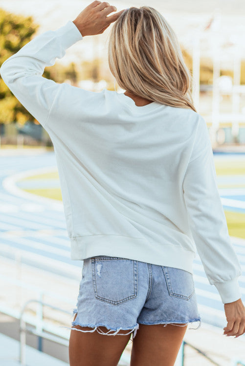 Game Day Cozy Sweatshirt - White